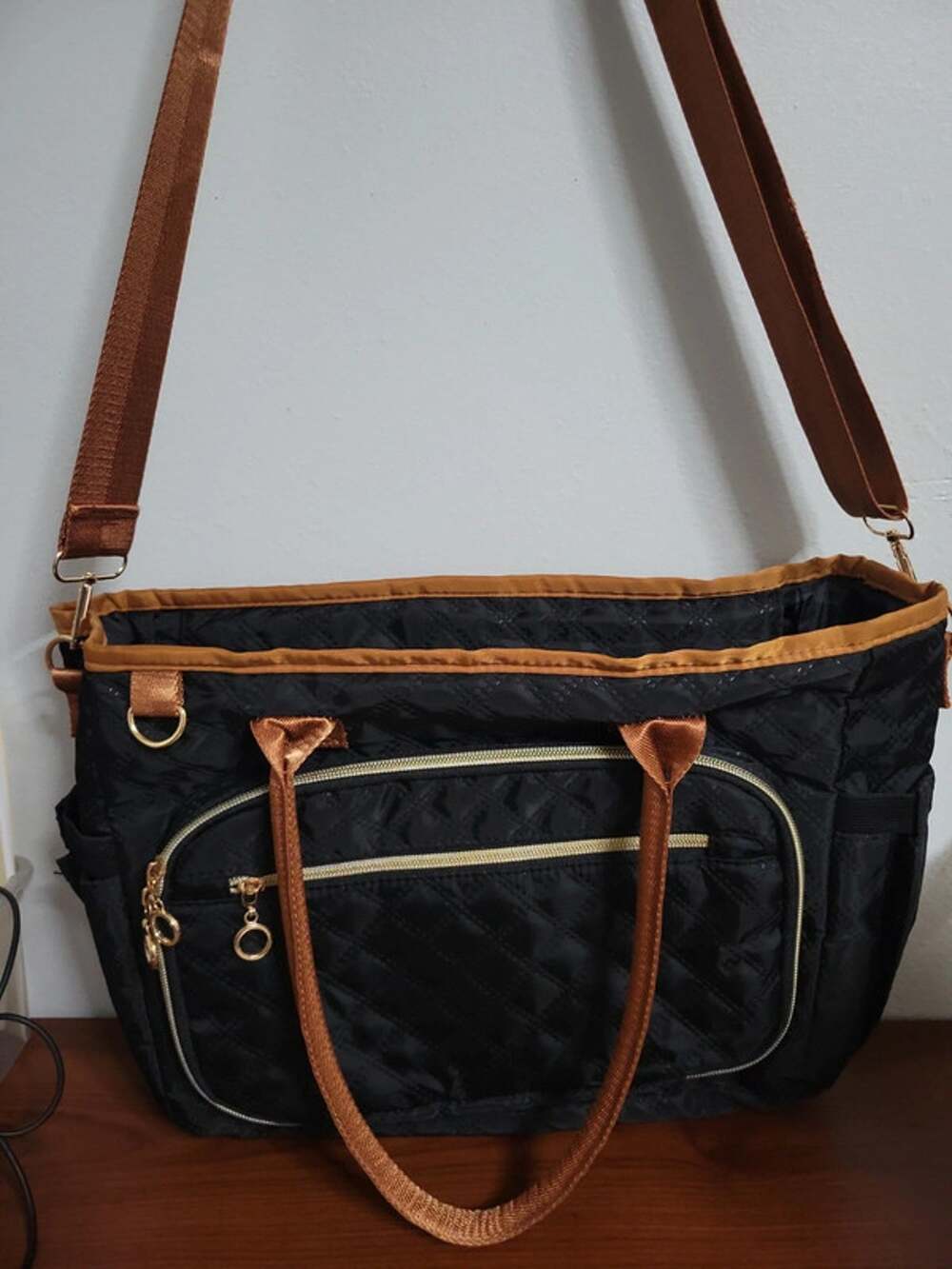 Large Black/Brown Tote Bag